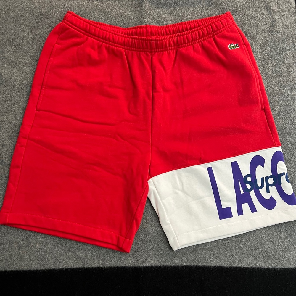 SUPREME x LACOSTE FW19 "Logo Panel Sweatshort" NWT